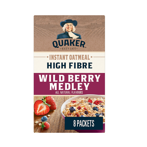Quaker Wild Berry Medley Instant Oatmeal 304g - Shams Shopping Centre Quaker  