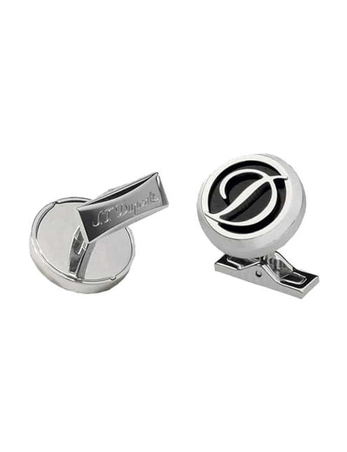 St.Dupont CL Round Logo Black/Steel (005585) - Shams Shopping Centre ST Dupont  