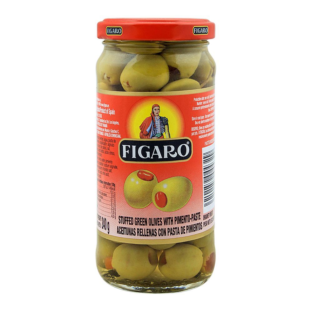 Figaro Spanish Olives Stuffed With Pimiento Paste 200g - Shams Shopping Centre Fegaro  