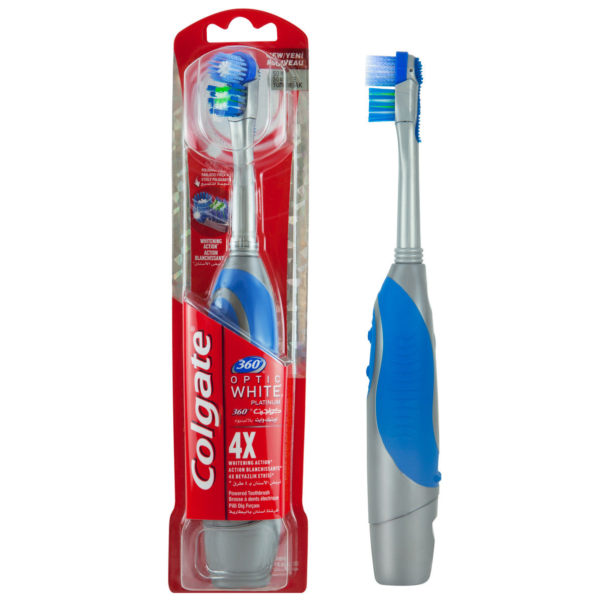 Colgate 360 Optic White Platinum 4X Whitening Action Tooth Brush - Shams Shopping Centre Colgate  