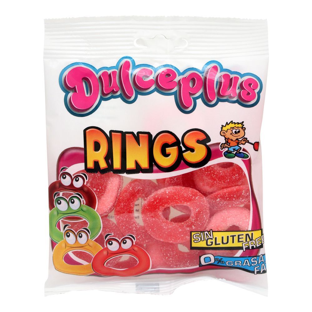 Dulceplus Sour Strawberry Ring Jelly 100g - Shams Shopping Centre Dulceplus  