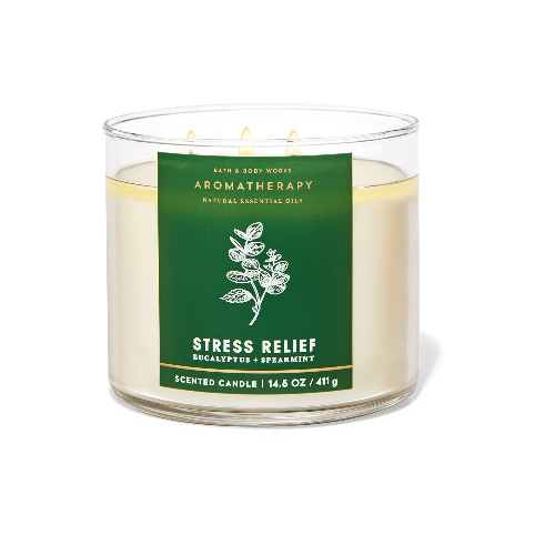 BBW Aromatherapy Stress Relief Eucalyptus +Spearmint Scented Candle 411g - Shams Shopping Centre Bath & Body Works  