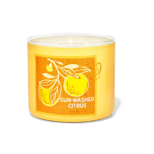BBW Sunwashed Citrus Scented Candle 411g - Shams Shopping Centre Bath & Body Works  