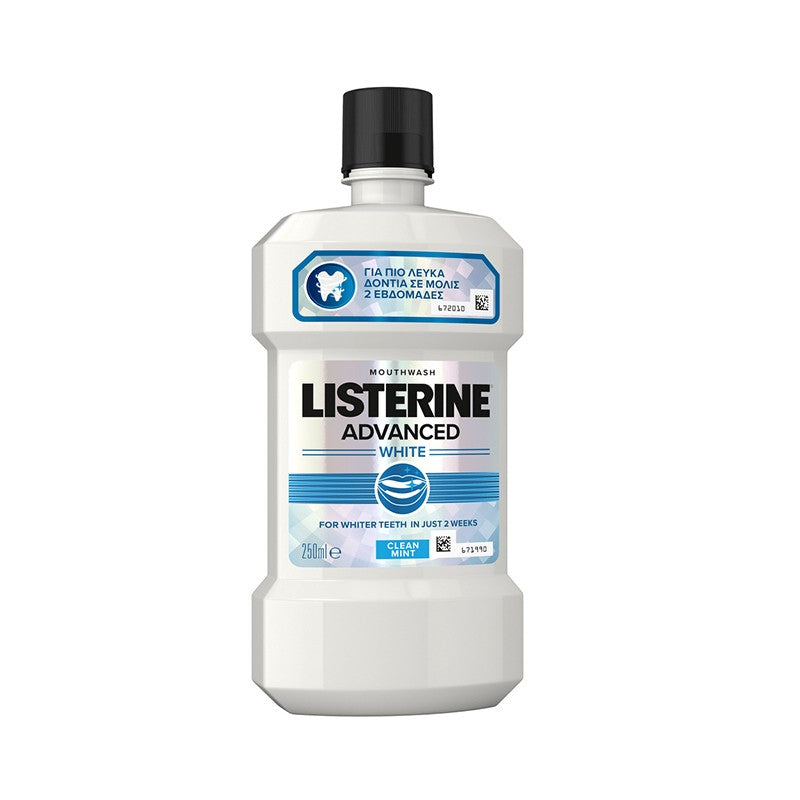 Listerine Advanced White Clean Mint Mouth Wash 250ml - Shams Shopping Centre Listerine  