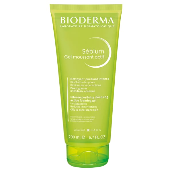 Bioderma Sebium Gel Moussant Actif Intense Purifying Cleansing Gel 200ml - Shams Shopping Centre Bioderma  