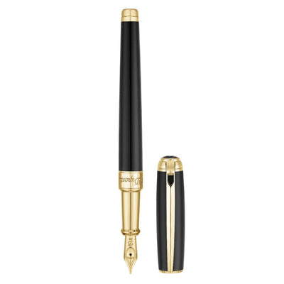 St Dupont Wi Line D FP Medium Black/ Y Gold ( 410101M) - Shams Shopping Centre ST Dupont  