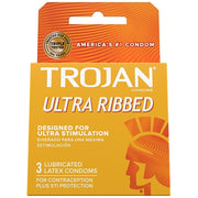 Trojan Ultra Ribbed Premium Lubricant 3 Condoms - Shams Shopping Centre Trojan  