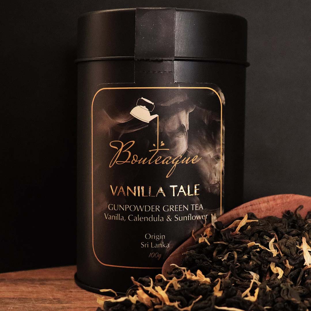Bouteaque Vanilla Tale Gunpowder Green Tea 100g - Shams Shopping Centre Bouteaque  