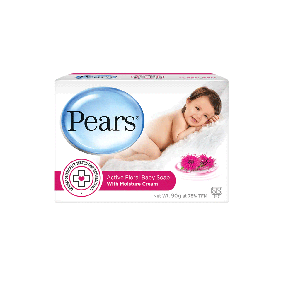 Pears Active Floral Baby With Moisture Cream Soap 90g - Shams Shopping Centre Pears  