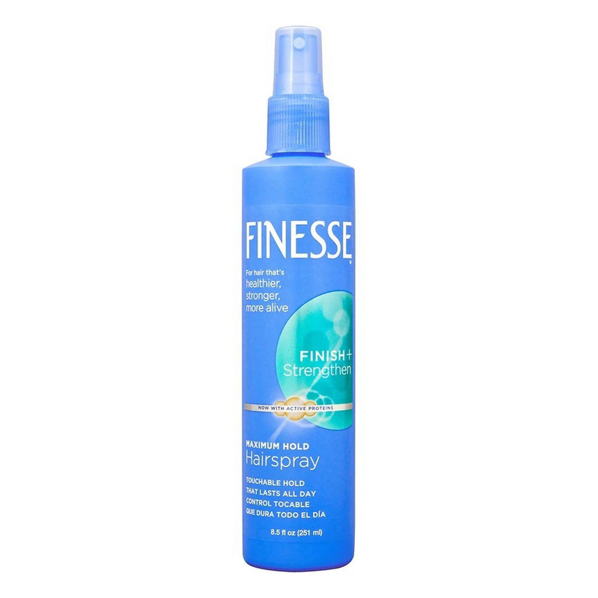 Finesse Finish+ Strengthen Maximum Hold Hair Spray 251ml - Shams Shopping Centre Finesse  