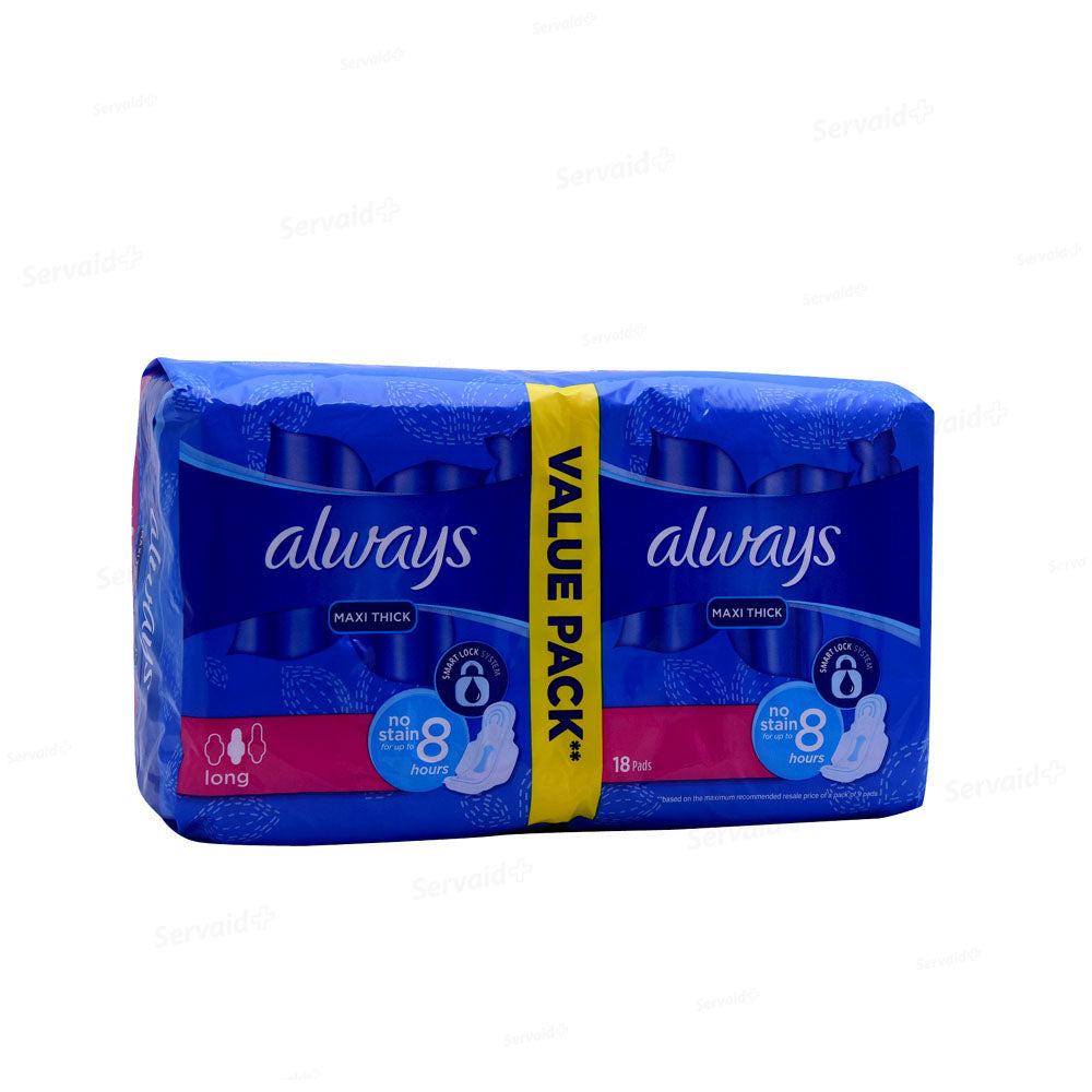 Always Maxi Thick L 18 Long Pades - Shams Shopping Centre Always  