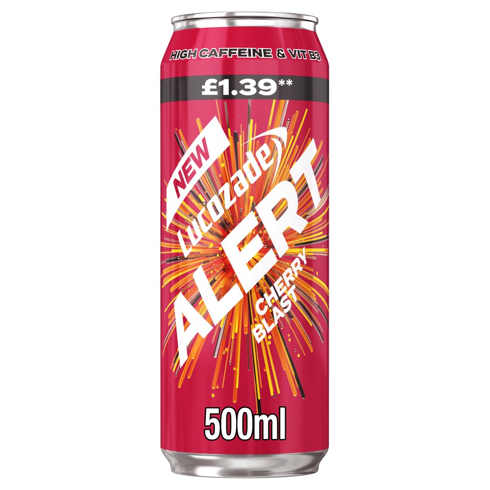 Lucozade Alert Cherry Blast Can 500ml - Shams Shopping Centre Lucozade  