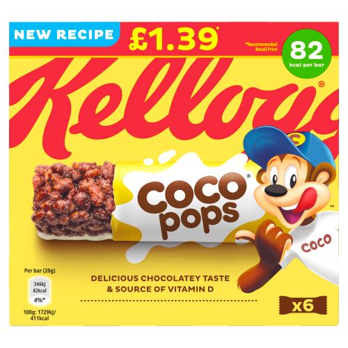 Kelloggs Coco Pops Cereal Bars 6x20g - Shams Shopping Centre Kelloggs  