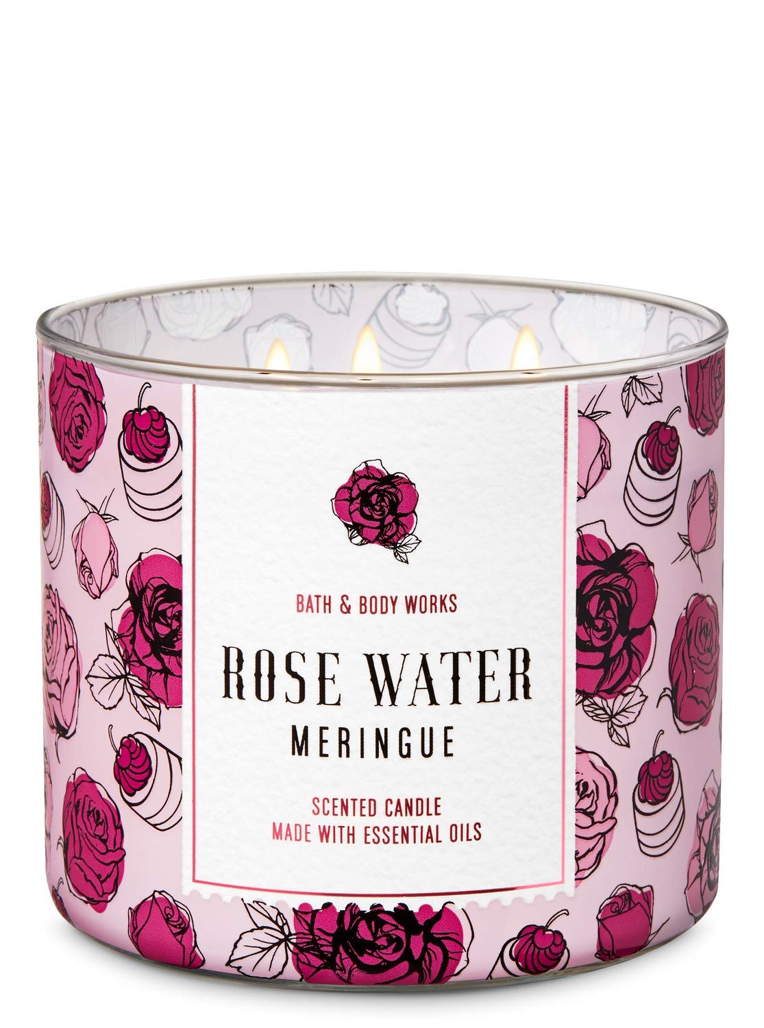 BBW Rose Water Meringue Scented Candle 411g - Shams Shopping Centre Bath & Body Works  
