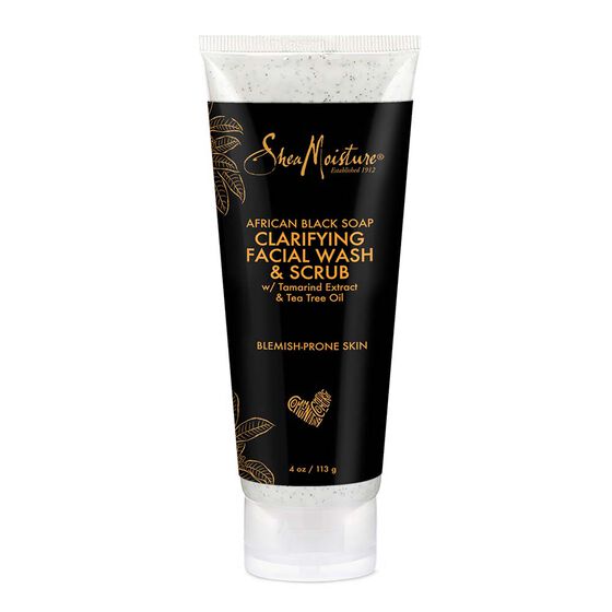Shea Moisture African Black Soap Clarifying Facial Wash & Scrub 113g - Shams Shopping Centre Shea Moisture  