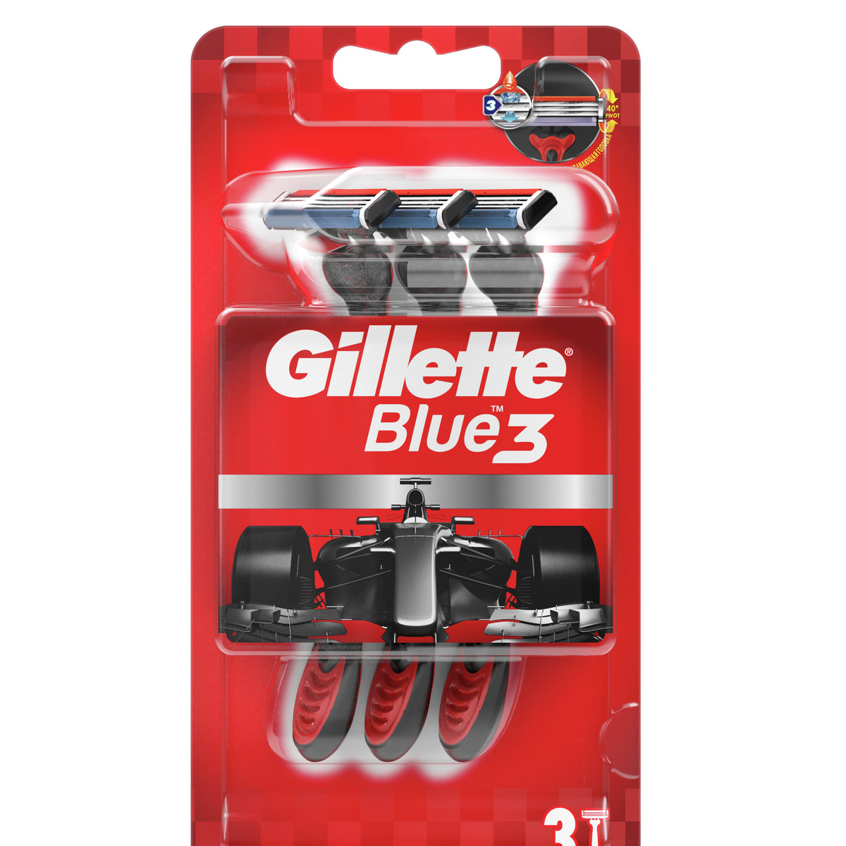 Gillette Blue3 Nitro Red Razor 3s - Shams Shopping Centre Gillette  