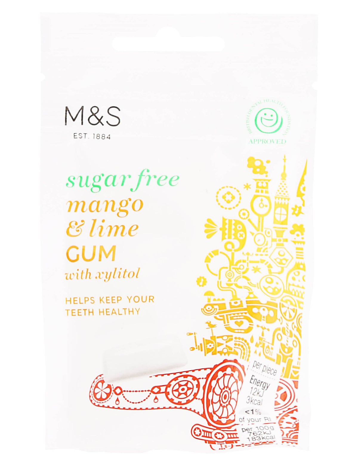 M&S sugerfree Mango & Lime Gum 30g - Shams Shopping Centre Marks & Spencer  