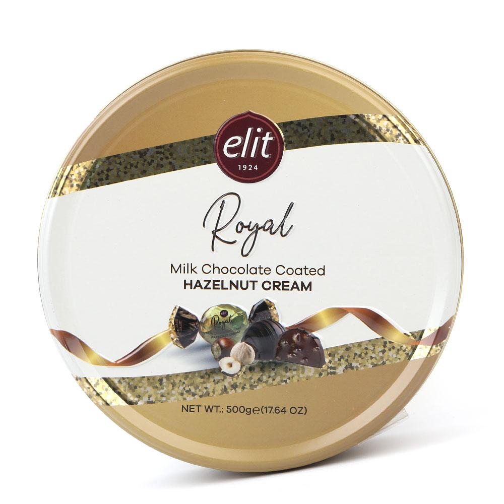 Elit Royal Milk Chocolate Coated Hazelnut Tin 500g - Shams Shopping Centre Elit  
