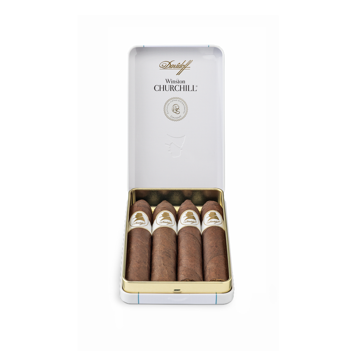 Davidoff Winston Churchill 4 Belicoso Cigars-Tin (Pack of 4) - Shams Shopping Centre Davidoff  