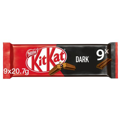 Nestle KitKat 2 Finger Dark Biscuits 9 Pack 186.3g - Shams Shopping Centre Nestle  