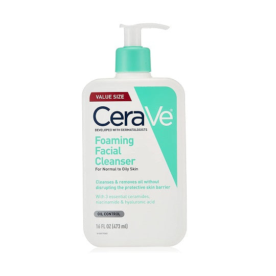 Cerave Foaming Facial Normal to Oily Skin Cleanser 473ml