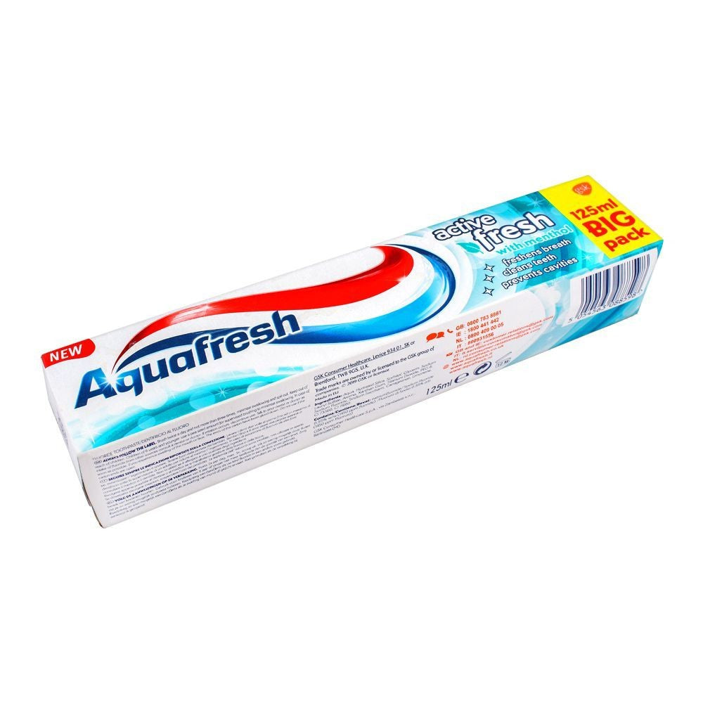 Aqua Fresh Active Fresh with menthol 125 ml - Shams Shopping Centre Aqua Fresh  