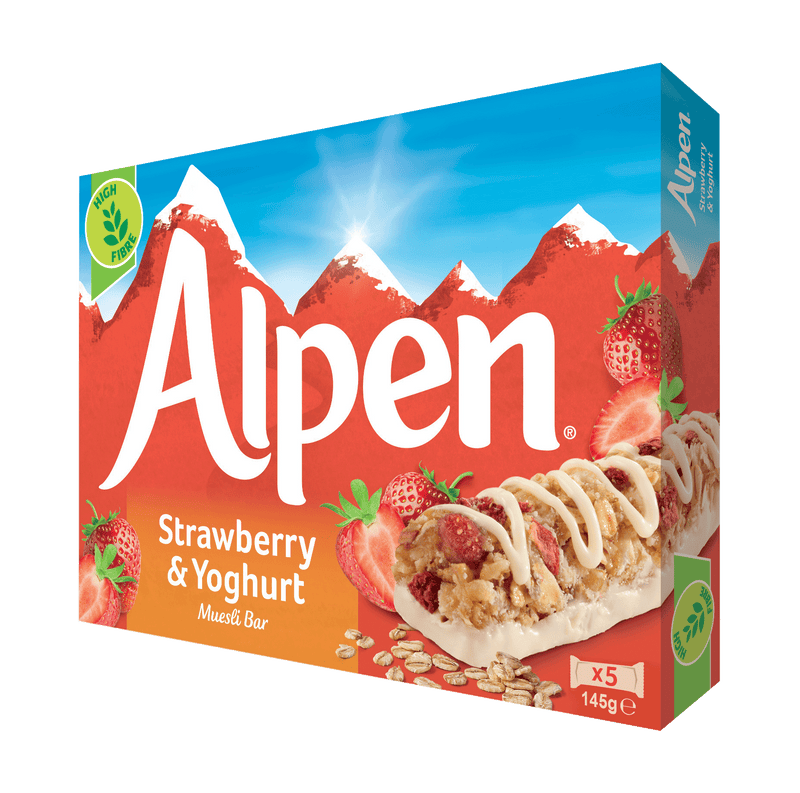 Alpen Strawberry & yogurt mixed cereal bars 145g