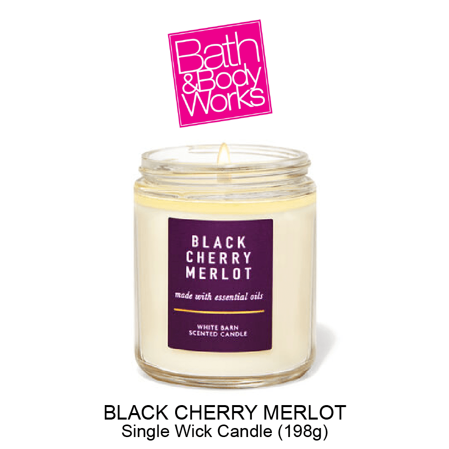 BBW White Barn Black Cherry Merlot Scented 1 Wick Candle - Shams Shopping Centre Bath & Body Works  