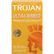 Trojan Ultra Ribbed 12 PCS Condoms - Shams Shopping Centre Trojan  