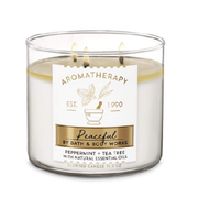 BBW Aromatherapy Peaceful Peppermint + Tea Tree Scented Candle 411g - Shams Shopping Centre Bath & Body Works  