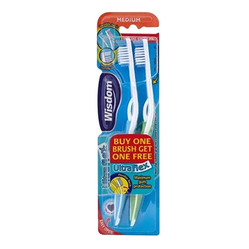 Wisdom UltraFlex Medium ToothBrush Twin Pack - Shams Shopping Centre Wisdom  