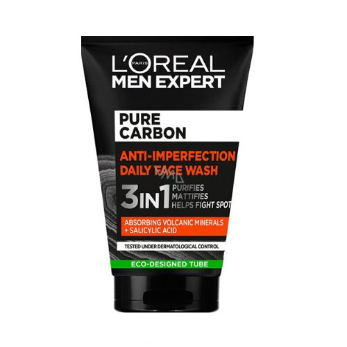 Loreal Men Expert Pure Carbon 3 In 1 Face Wash 100ml - Shams Shopping Centre Loreal  