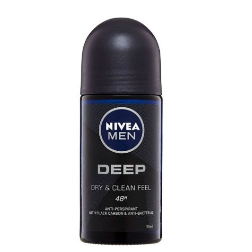Nivea Deodrant Roll Men Deep Segar & Kering 50 ml - Shams Shopping Centre Nivea  