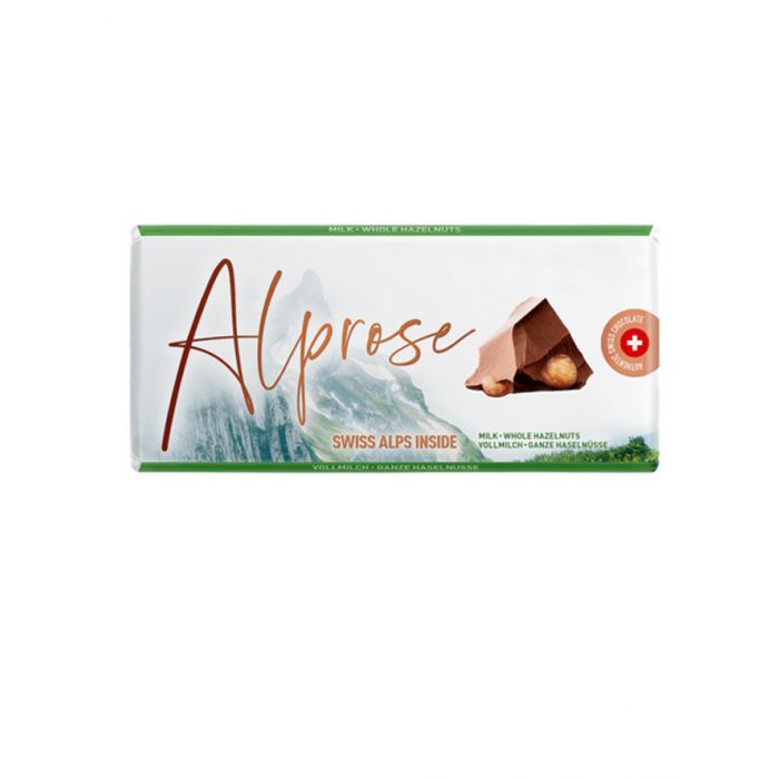 Alprose Swiss Alps 74% Dark Whole Hazelnut Bar 100g - Shams Shopping Centre Alprose  