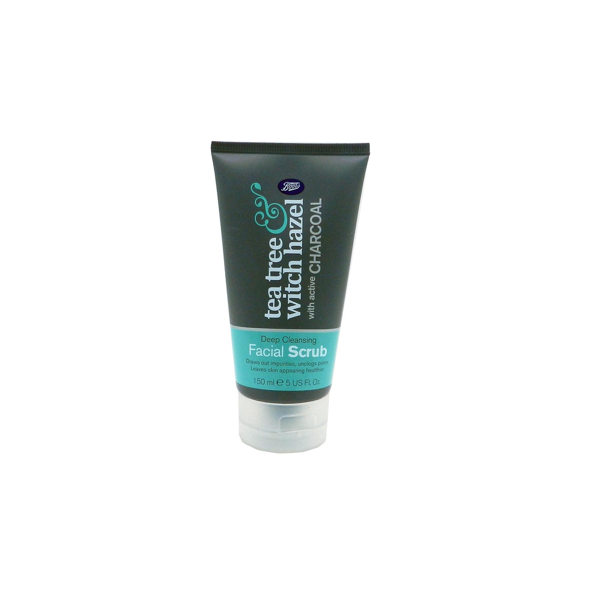 Boots Tea Tree With Hazal Charcoal Facial Scrub 150ml - Shams Shopping Centre Boots  