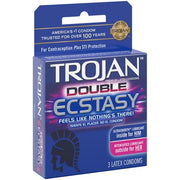 Trojan Double Ecstasy Intensified Lubricant 3 Condoms - Shams Shopping Centre Trojan  