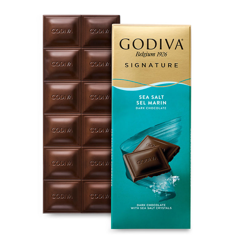 Godiva Signature Sea Salt Dark Chocolate Bar 90g a - Shams Shopping Centre Godiva  