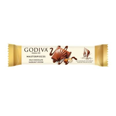 Godiva Masterpieces Milk Chocolate Hazelnut Oyester Bar 30g - Shams Shopping Centre Godiva  