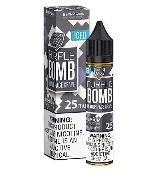 Saltnic Lab Lush Ice Purpple Bomb Grape 25MG 30ML - Shams Shopping Centre Elite  