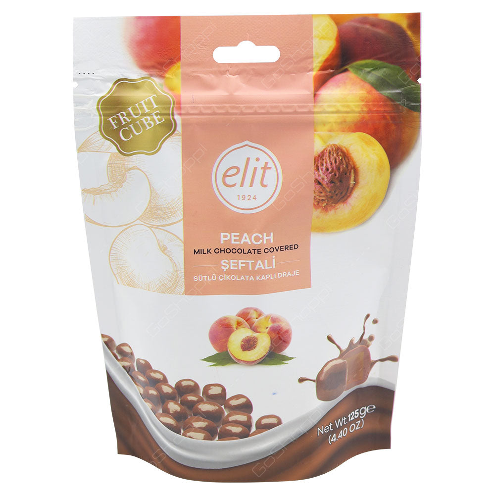 Elit Peach Milk Chocolate Covered Pouch 125g - Shams Shopping Centre Elit  