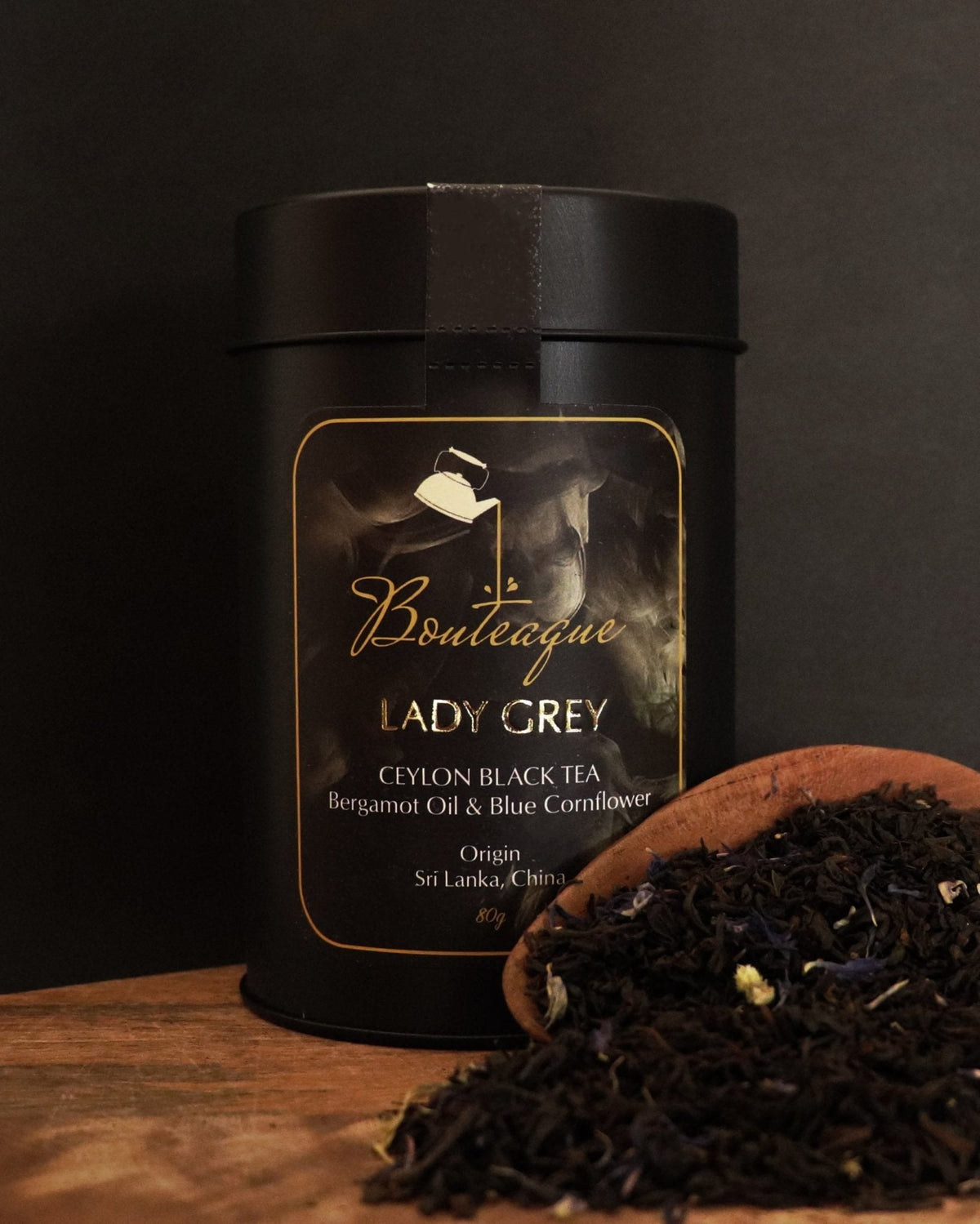 Bouteaque Lady Grey Cylone Black Tea 80g - Shams Shopping Centre Bouteaque  