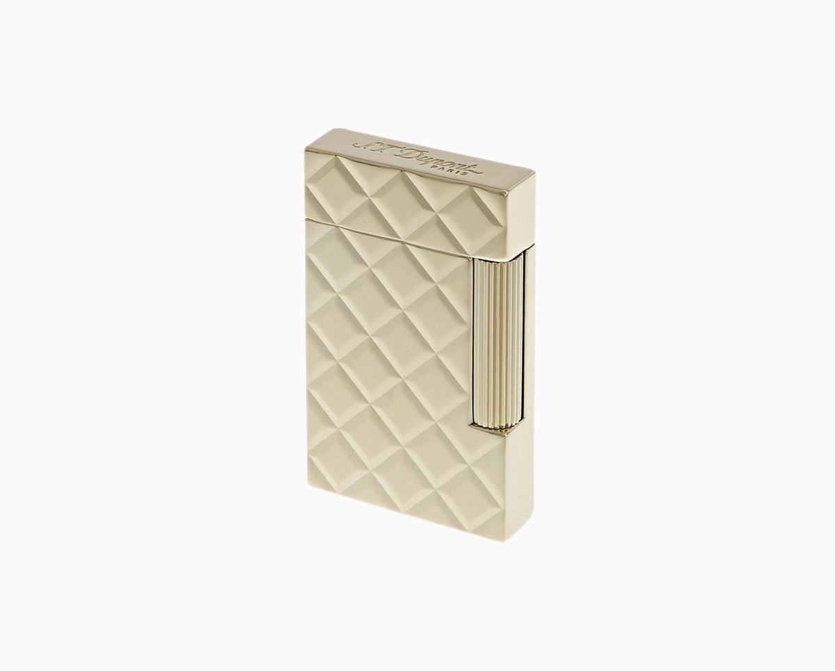 St Dupont Lighter L2 Slim Quilted Yellow G (017082) - Shams Shopping Centre ST Dupont  