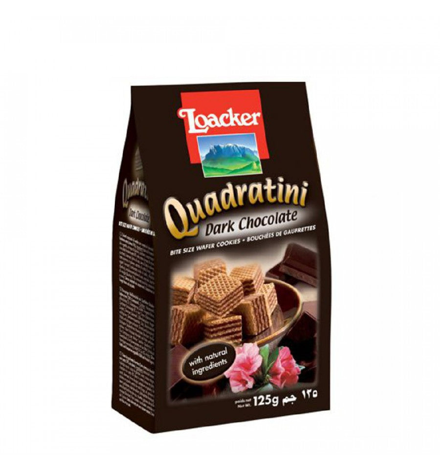 Loacker Quadratini Dark Chocolate Waffer 125g - Shams Shopping Centre Loacker  