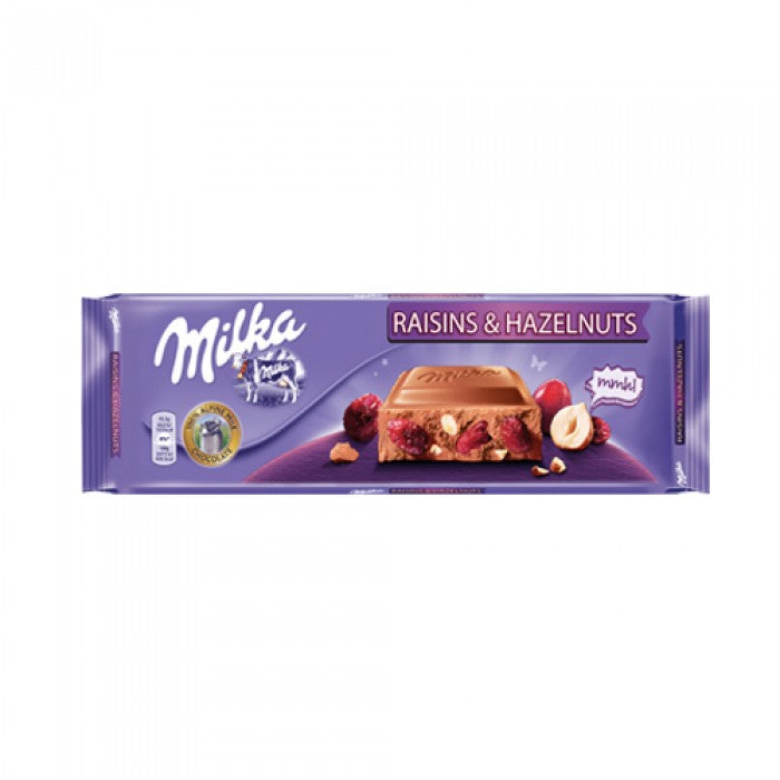 Milka Raisins & Hazelnuts Chocolate Bar 300g - Shams Shopping Centre Milka Suchard  