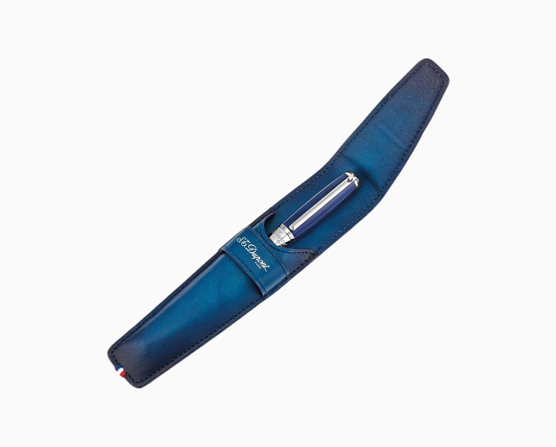 St Dupont Simple Pen Case Atelier Blue (190414) - Shams Shopping Centre ST Dupont  
