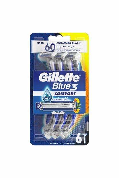 Gillette Blue 3 Razor Pack of 6 - Shams Shopping Centre Gillette  