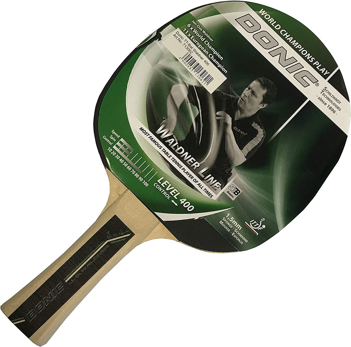 Donic Table Tennis Blades Waldner Line Level 400 Control Bat - Shams Shopping Centre Donic  