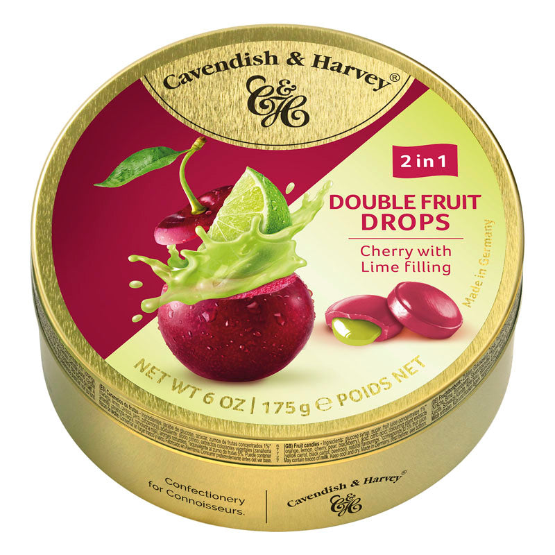 Cavendish & Harvey 2in1 Cherry With Lime Double Fruit Drops 175g - Shams Shopping Centre Cavendish & Harvey  