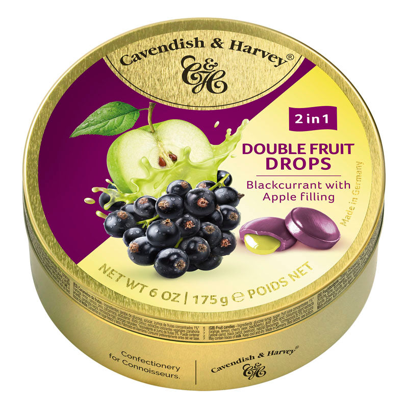 Cavendish & Harvey 2in1 Blackcurrant With Apple Double Fruit Drops 175g - Shams Shopping Centre Cavendish & Harvey  