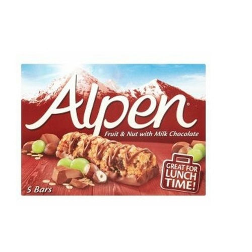 Alpen Fruit & Nut with Milk Choc Cereal Bars 145Gm - Shams Shopping Centre Alpen  